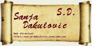 Sanja Dakulović vizit kartica